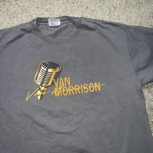 Van Morrison North America 2004 Tour Double Sided Graphic T Shirt Size Large